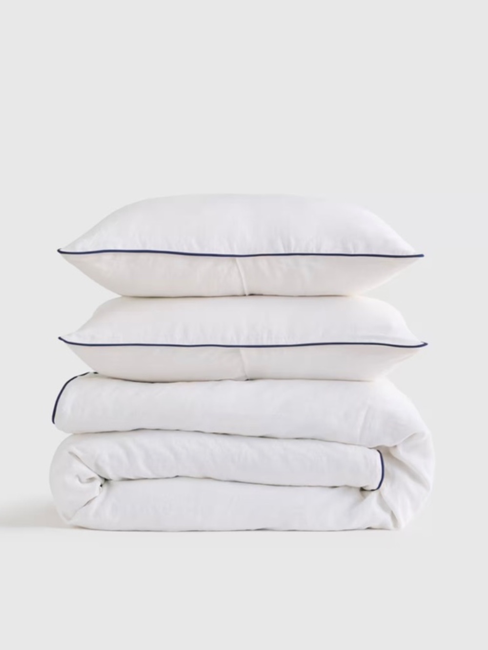 Quince European Linen Piped Duvet Cover Set